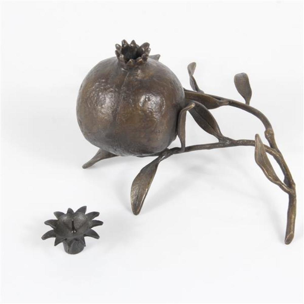 Michael Aran Bronze Pomegranate  Sculpture candle holder